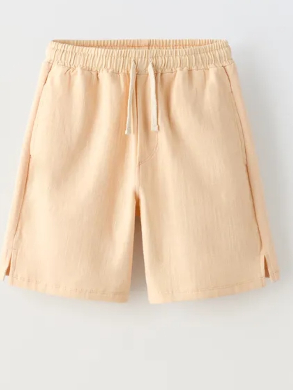 Zara Peach Elastic Waist Drawstring Shorts